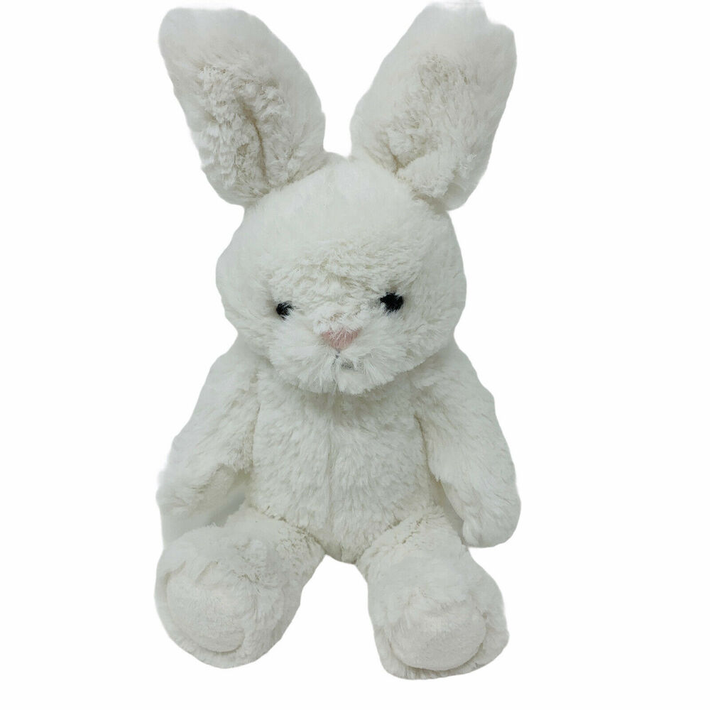 Pottery Barn Bunny Rabbit Plush Stuffed Animal White 14" Seated Easter
